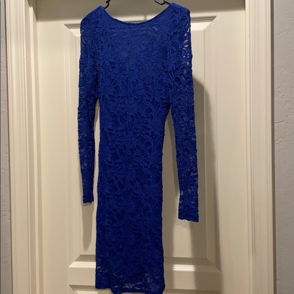 Low Back Lace Blue dress, size 10